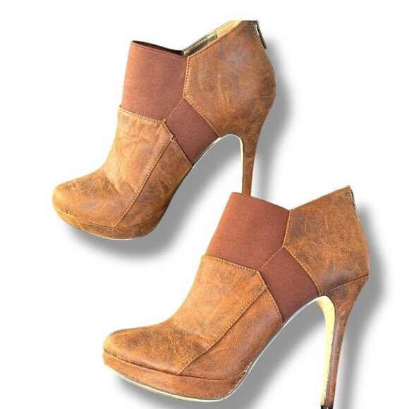 Michael Antonio Brown Stiletto Booties Zip Up Size 9 - Picture 1 of 6
